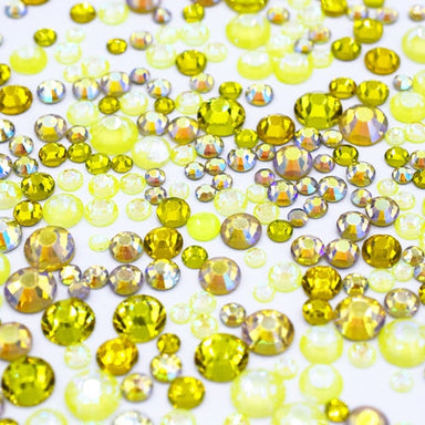 Estella Flat Back Crystals Non Hotfix Mix Mellow Yellow - Bluestreak Crystals